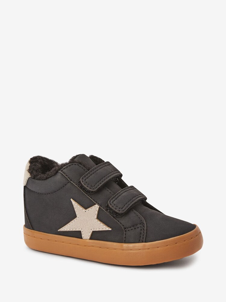 Black/Tan Standard Fit (F) Star Warm Lined Touch Fastening Boots - Image 2 of 4