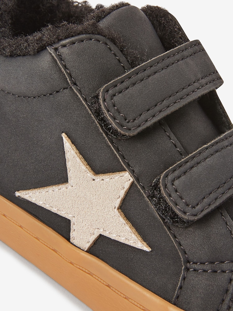 Black/Tan Standard Fit (F) Star Warm Lined Touch Fastening Boots - Image 4 of 4