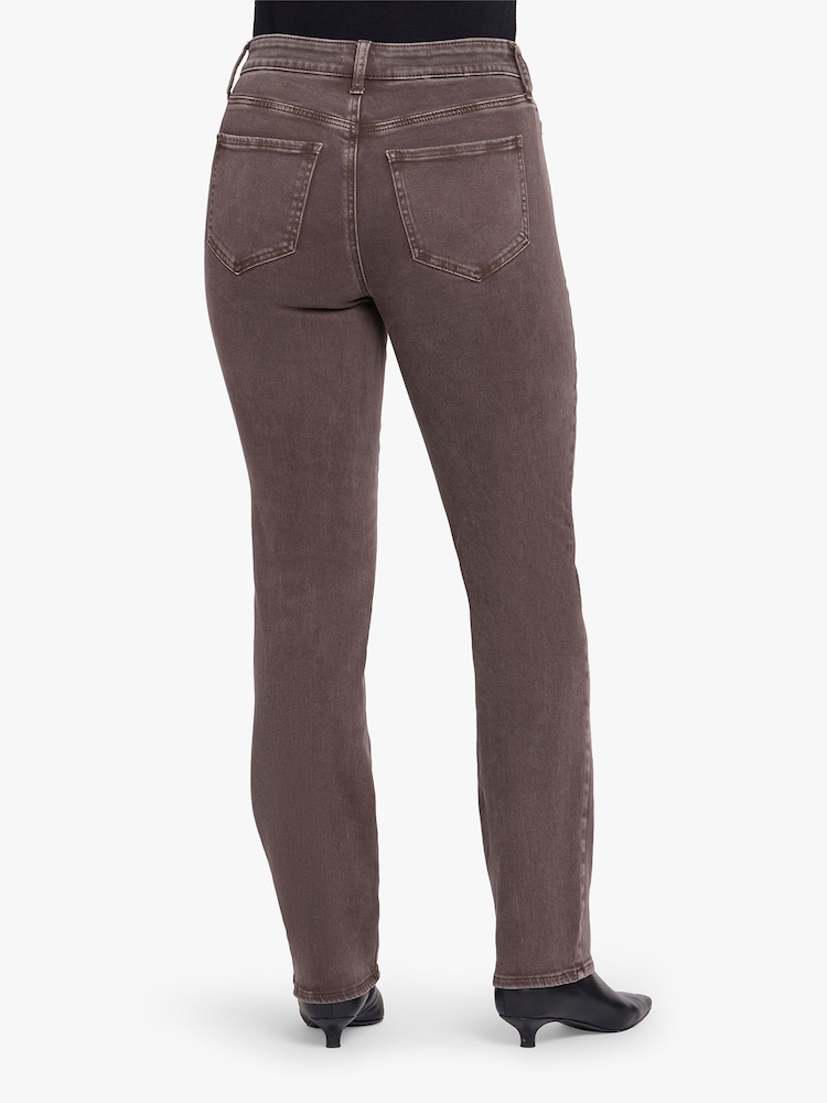 NYDJ Brown High Rise Marilyn Straight Leg Jeans - Image 2 of 5