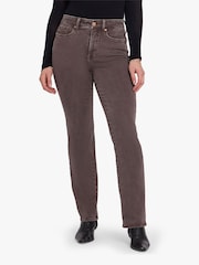 NYDJ Brown High Rise Marilyn Straight Leg Jeans - Image 4 of 5