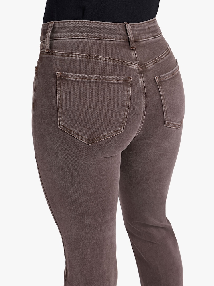 NYDJ Brown High Rise Marilyn Straight Leg Jeans - Image 5 of 5