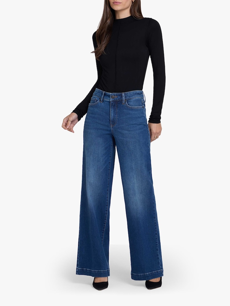 NYDJ Blue High Rise Teresa Wide Leg With Trousers - Image 1 of 5