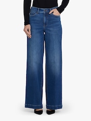 NYDJ Blue High Rise Teresa Wide Leg With Trousers - Image 4 of 5