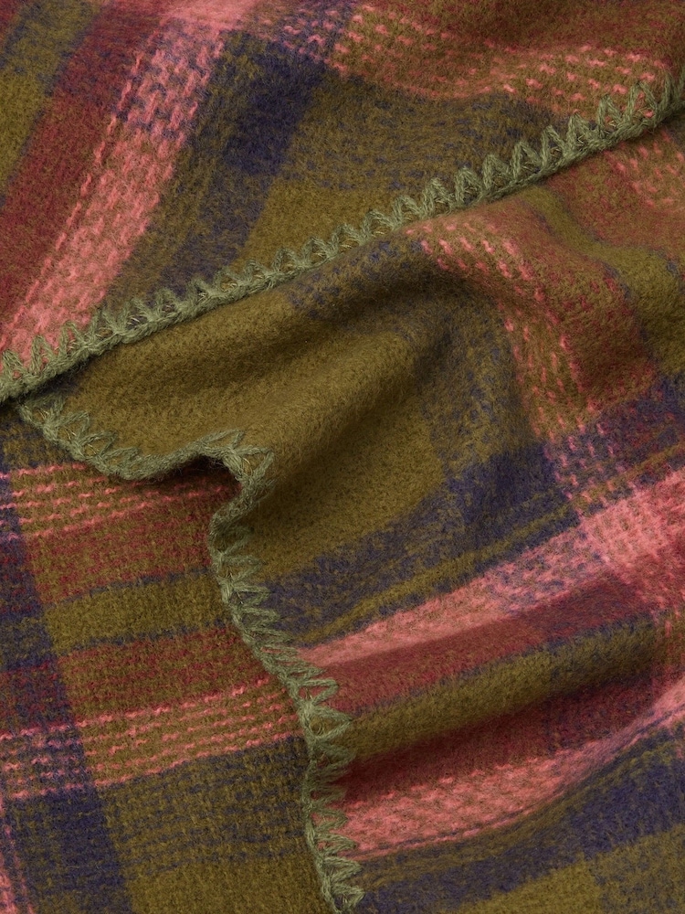 Accessorize Green Blanket Check Poncho - Image 2 of 2 Accessorize Green Blanket Check Poncho - Image 2 of 2
