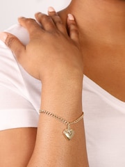 Caramel Jewellery London Gold Tone Chunky 'Cherish' Bracelet - Image 1 of 4