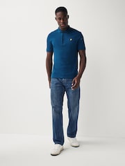 Lyle & Scott Apres Navy Blue Classic Polo Shirt - Image 4 of 5