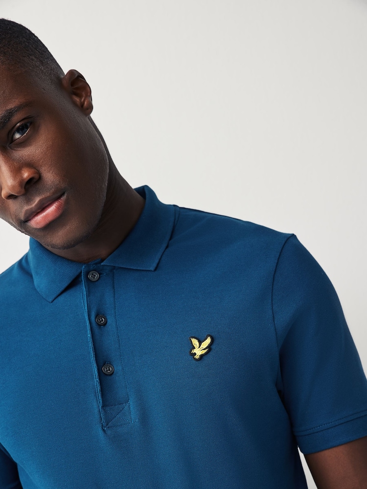 Lyle & Scott Apres Navy Blue Classic Polo Shirt - Image 5 of 5