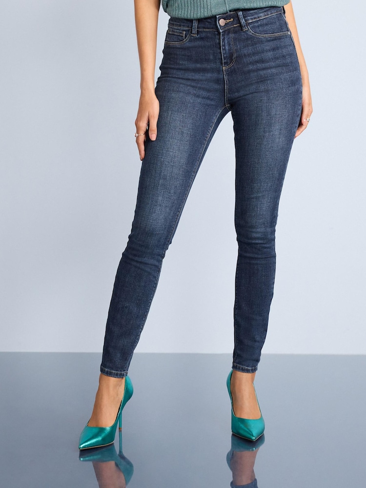 Dark Blue Power Stretch Denim Leggings - Image 2 of 6