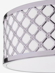 Dar Lighting Silver Civic 2 Light Flush Fitting Ceiling Light - Image 4 of 4