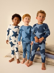 Bleu/Marine - Pyjama Snuggle en paquet de 3 (9mois-10ans) - Image 1 de 8