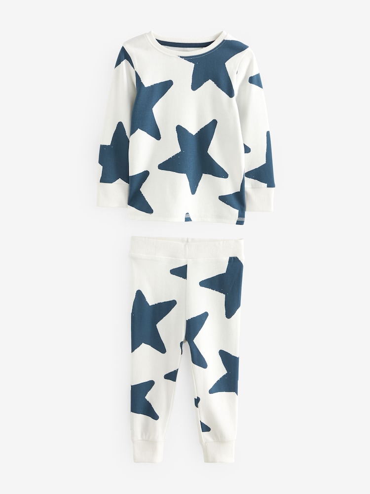 Blue/Navy 3 Pack Snuggle Pyjamas (9mths-10yrs) - Image 6 of 8