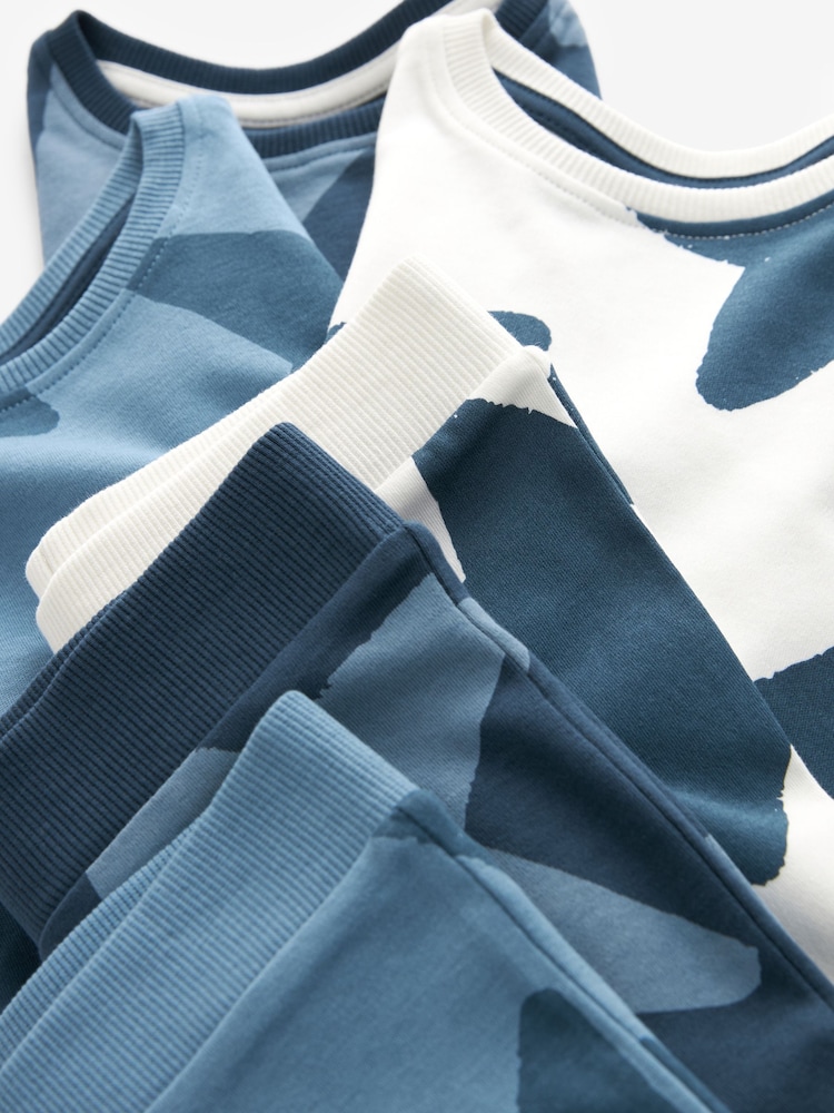 Blue/Navy 3 Pack Snuggle Pyjamas (9mths-10yrs) - Image 7 of 8