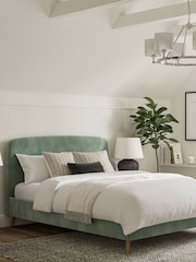 Green Mineral Soft Velvet Matson Upholstered Bed Frame - Image 1 of 7