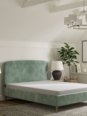 Green Mineral Soft Velvet Matson Upholstered Bed Frame - Image 2 of 7