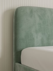 Green Mineral Soft Velvet Matson Upholstered Bed Frame - Image 3 of 7