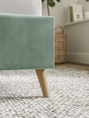 Green Mineral Soft Velvet Matson Upholstered Bed Frame - Image 4 of 7