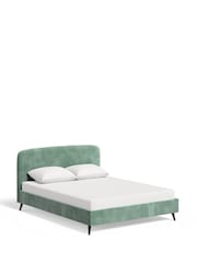 Green Mineral Soft Velvet Matson Upholstered Bed Frame - Image 5 of 7