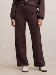 Forever New Brown Wren Fold Waist Wide Leg Trousers - Image 1 of 5