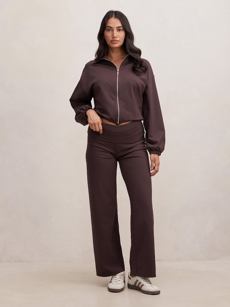 Forever New Brown Wren Fold Waist Wide Leg Trousers - Image 5 of 5 Forever New Brown Wren Fold Waist Wide Leg Trousers - Image 5 of 5