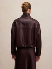 Forever New Red Julia Faux Leather Funnel Neck Jacket - Image 2 of 5