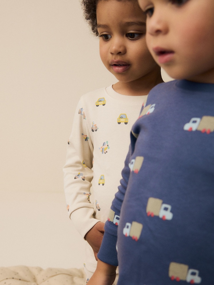 Green/Blue Transport 3 Pack Snuggle Pyjamas (9mths-10yrs) - Image 4 of 10