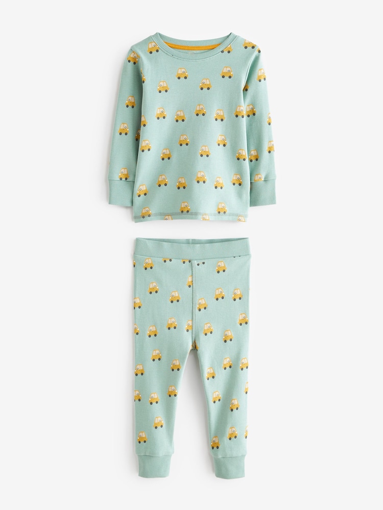 Green/Blue Transport 3 Pack Snuggle Pyjamas (9mths-10yrs) - Image 7 of 10