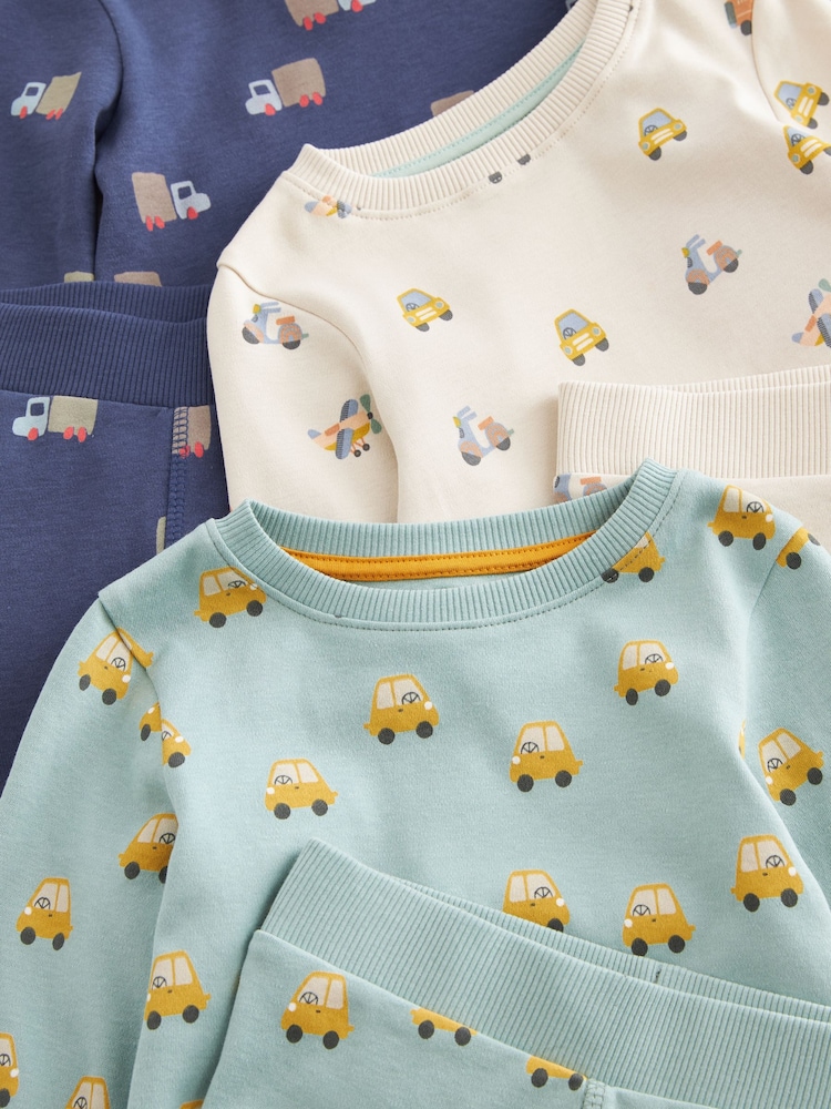 Green/Blue Transport 3 Pack Snuggle Pyjamas (9mths-10yrs) - Image 9 of 10