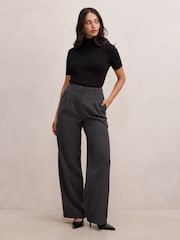 Forever New Grey Eva Pleated Wide Leg Pants - Image 3 of 5