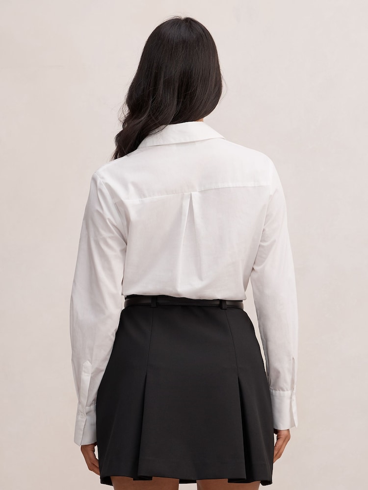 Forever New White Esme Shirt Belted Mini Dress - Image 2 of 5