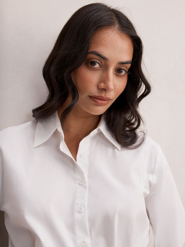 Forever New White Esme Shirt Belted Mini Dress - Image 5 of 5