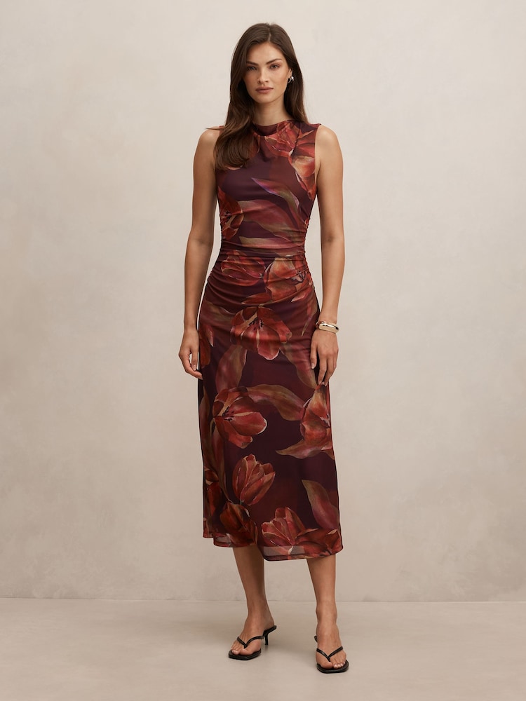 Forever New Brown Allegra Mesh Midi Dress - Image 1 of 4 Forever New Brown Allegra Mesh Midi Dress - Image 1 of 4