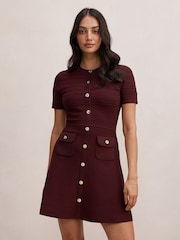 Forever New Anika Stitch Interest adīta mini kleita - Attēls 1 no 5