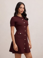 Forever New Anika Stitch Interest adīta mini kleita - Attēls 4 no 5
