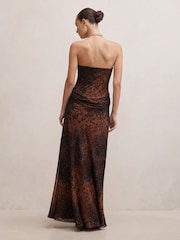 Forever New Brown Gwynne Draped Strapless Maxi Dress - Image 2 of 4