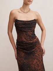 Forever New Brown Gwynne Draped Strapless Maxi Dress - Image 3 of 4