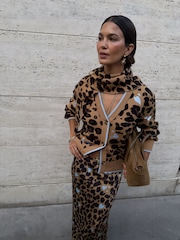 Never Fully Dressed Brown Heart Leopard Scarf - Image 1 of 3