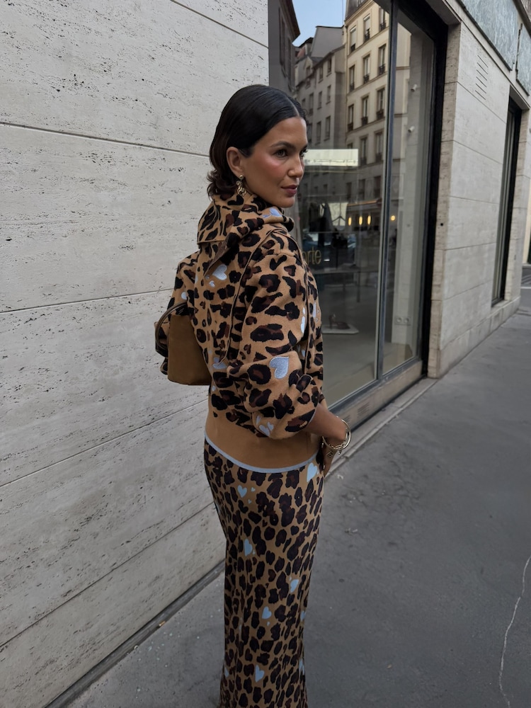 Never Fully Dressed Brown Heart Leopard Scarf - Image 2 of 3 Never Fully Dressed Brown Heart Leopard Scarf - Image 2 of 3