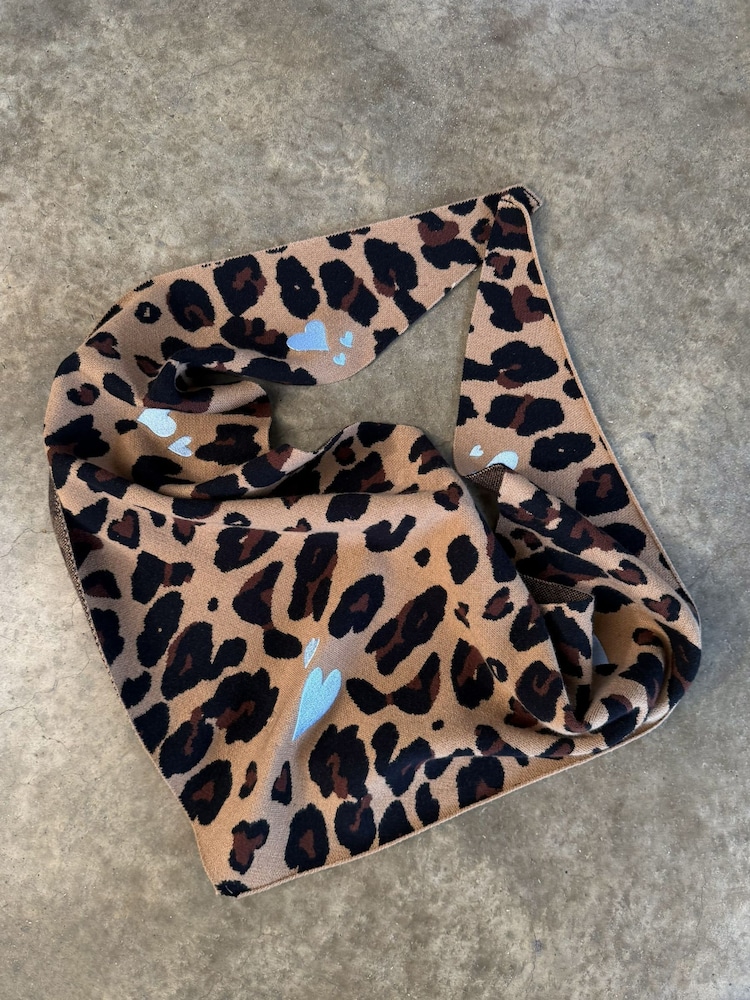 Never Fully Dressed Brown Heart Leopard Scarf - Image 3 of 3 Never Fully Dressed Brown Heart Leopard Scarf - Image 3 of 3