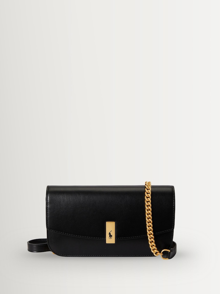 Polo Ralph Lauren Black ID Leather Wallet on a Chain Cross-Body Bag - Image 5 of 5 Polo Ralph Lauren Black ID Leather Wallet on a Chain Cross-Body Bag - Image 5 of 5