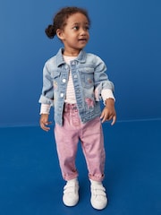 Mid Blue 100% Cotton Denim Embroidered Unicorn Jacket (3mths-7yrs) - Image 1 of 8
