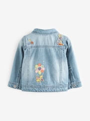 Mid Blue 100% Cotton Denim Embroidered Unicorn Jacket (3mths-7yrs) - Image 7 of 8