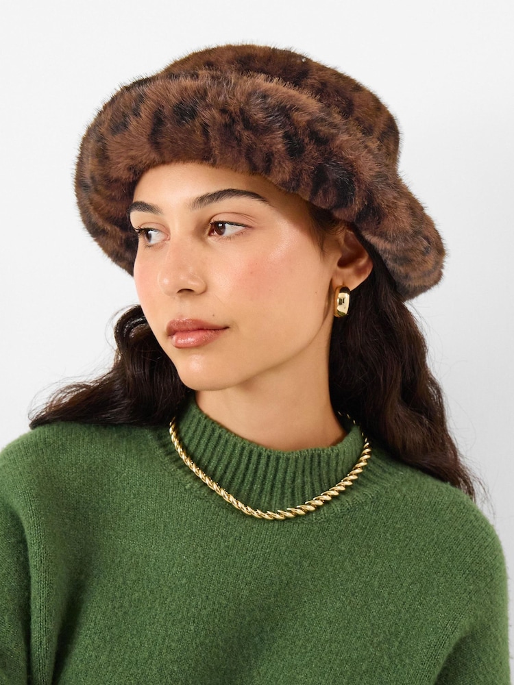 Accessorize Animal Leopard Faux Fur Bucket Hat - Image 1 of 2 Accessorize Animal Leopard Faux Fur Bucket Hat - Image 1 of 2