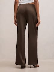 Forever New Green Sara Satin Wide Leg Pants - Image 2 of 5