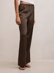 Forever New Green Sara Satin Wide Leg Pants - Image 4 of 5