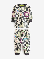Black/White Character Checkerboard Oversized Single 100% Cotton Pyjamas (9mths-8yrs) - Image 4 of 7