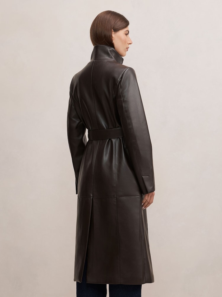 Forever New Brown Bonnie Funnel Neck Trench Coat - Image 2 of 5