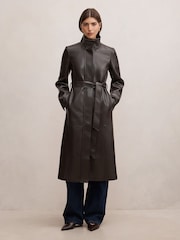 Forever New Brown Bonnie Funnel Neck Trench Coat - Image 4 of 5
