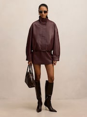 Forever New Renee Petite Vegan Leather Skirt - Imaginea 3 din 5