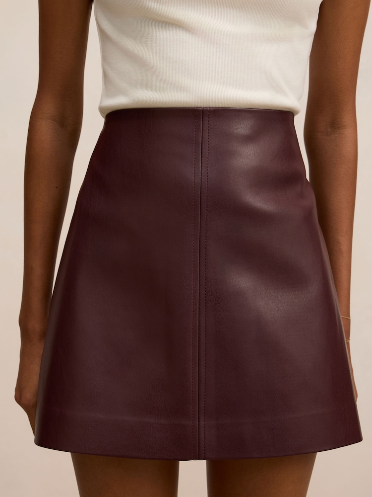 Forever New Renee Petite Vegan Leather Skirt - Imaginea 5 din 5
