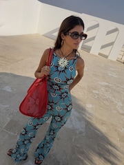 Never Fully Dressed Blue Sun Foldover Trousers - Image 4 of 6